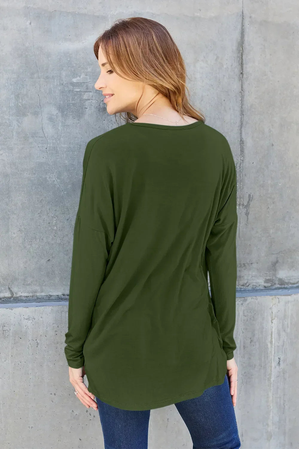 Round Neck T Shirt With Dropped Shoulder - Southern Shores Clothing