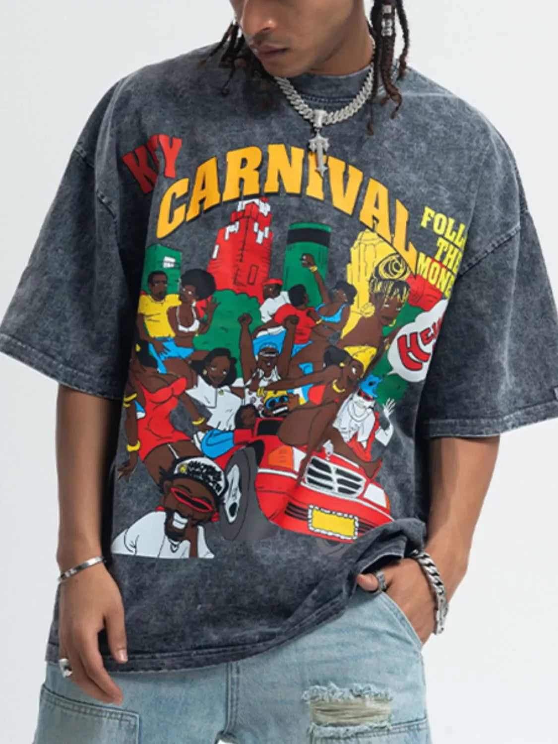 Oversized Graphic Round Neck T Shirt Casual Wear - Southern Shores Clothing