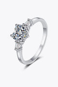 1.2 Ct Moissanite Heart Ring In Sterling Silver - Southern Shores Clothing