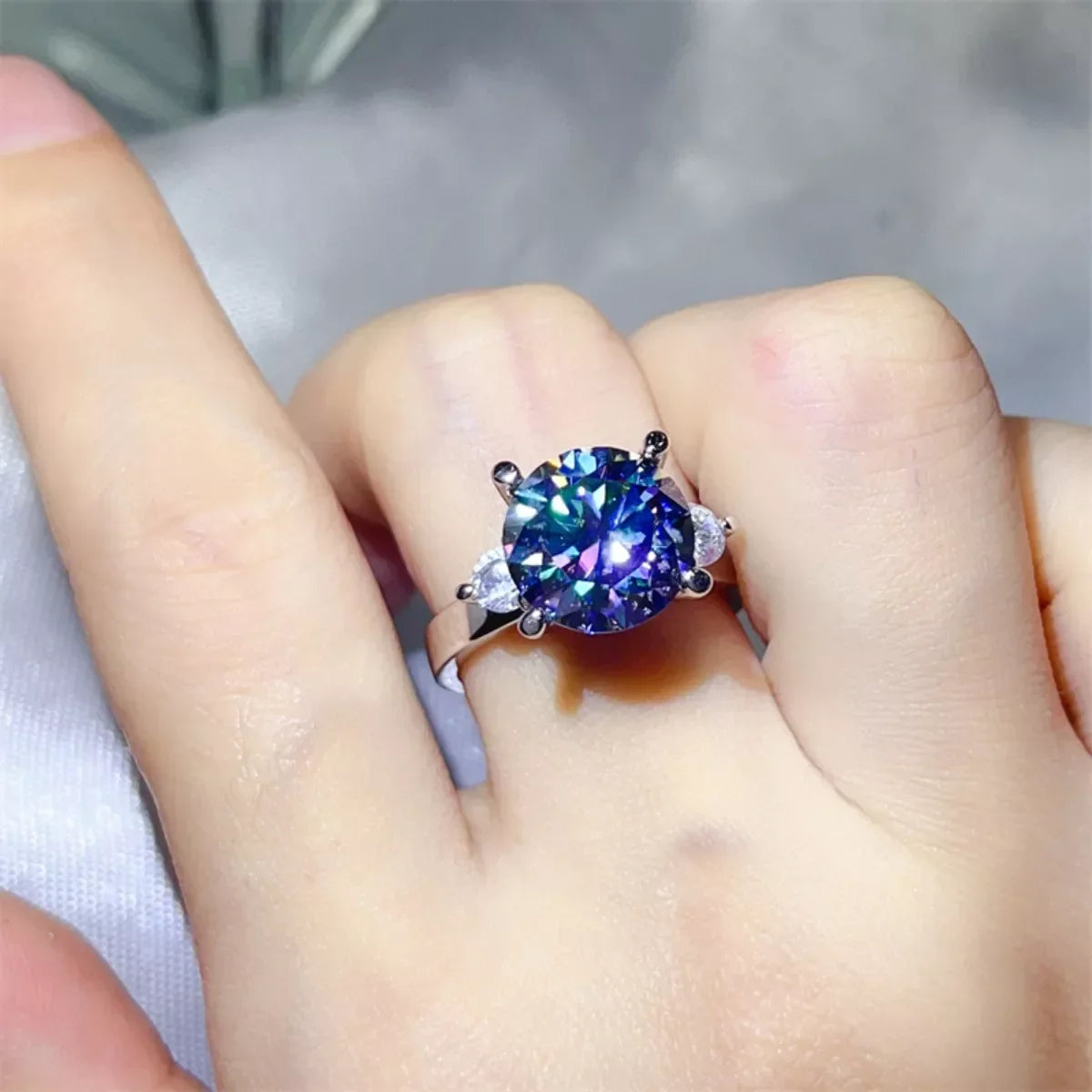 5 Carat Moissanite Sterling Silver Ring Coastal Glow - Southern Shores Clothing