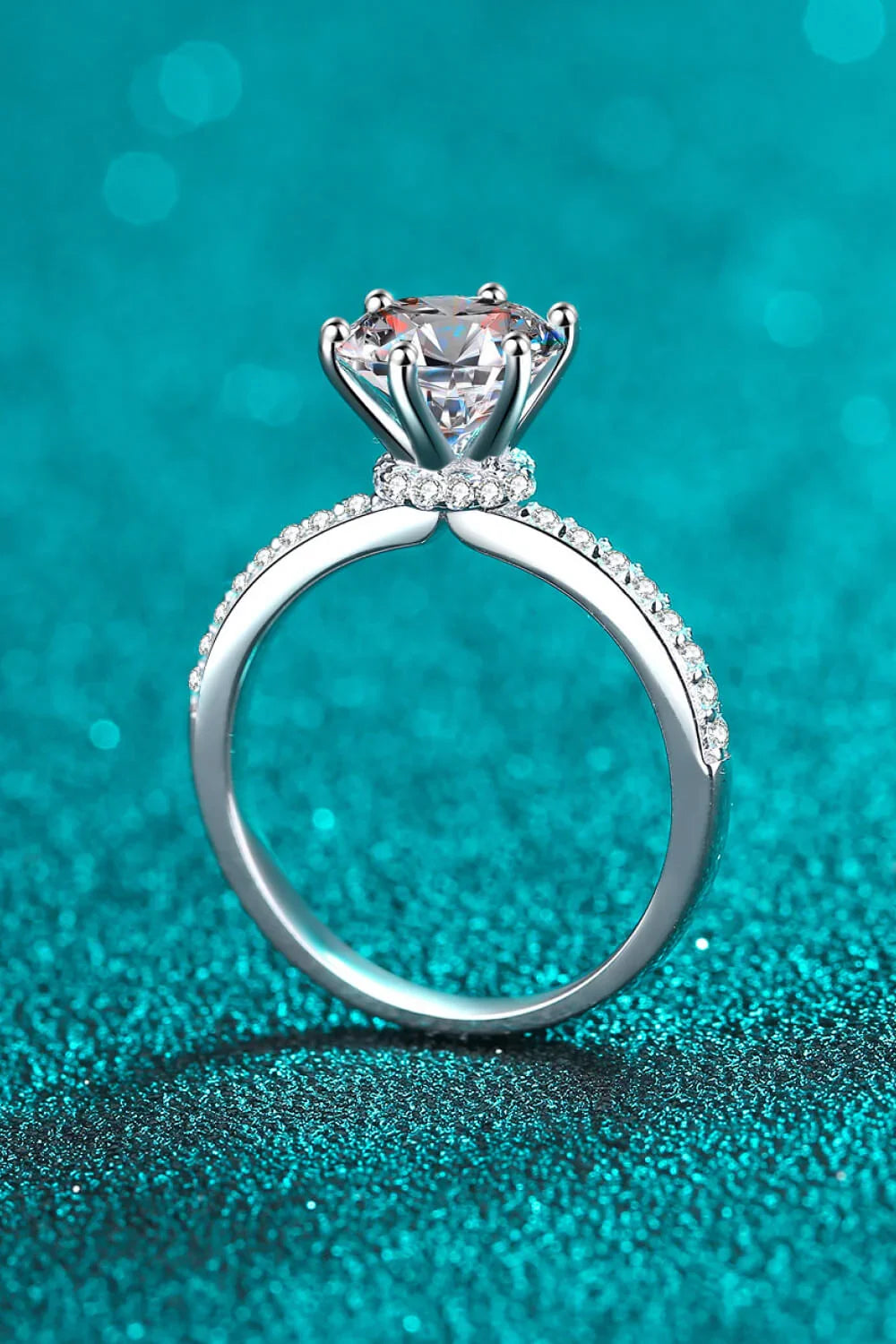 Sterling Silver Moissanite Ring 2 Carat Center Stone - Southern Shores Clothing