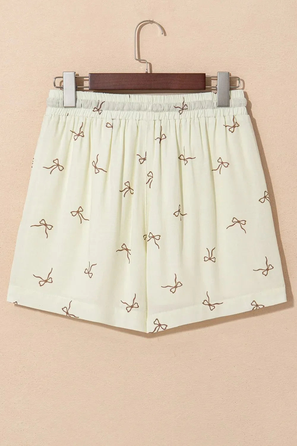 Relaxed Bow Print Lace Drawstring Casual Shorts Lightweight - Southern Shores Clothing