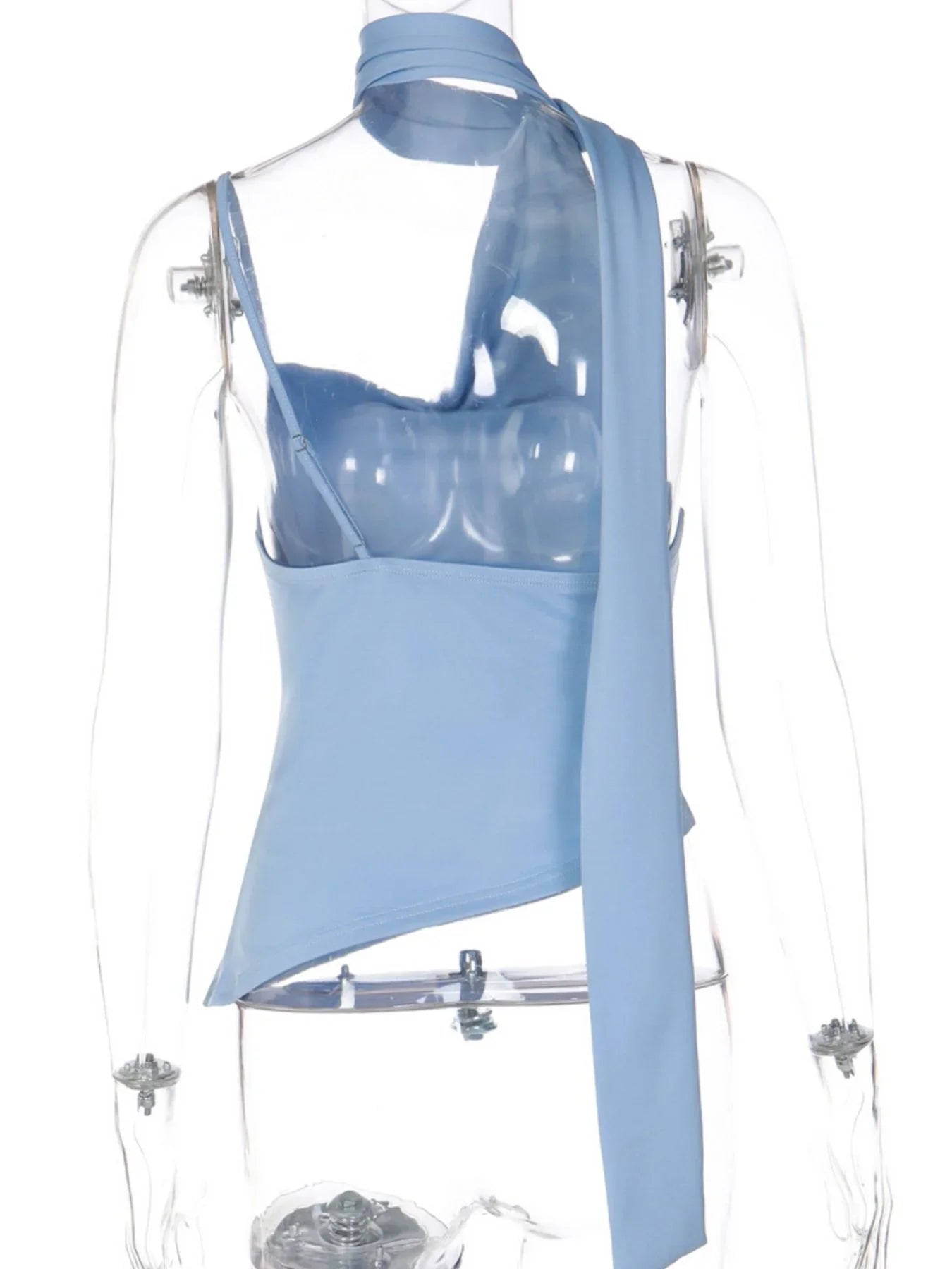 Asymmetrical Neckline Ruched Cami Top With Lightweight Stretch - Southern Shores Clothing