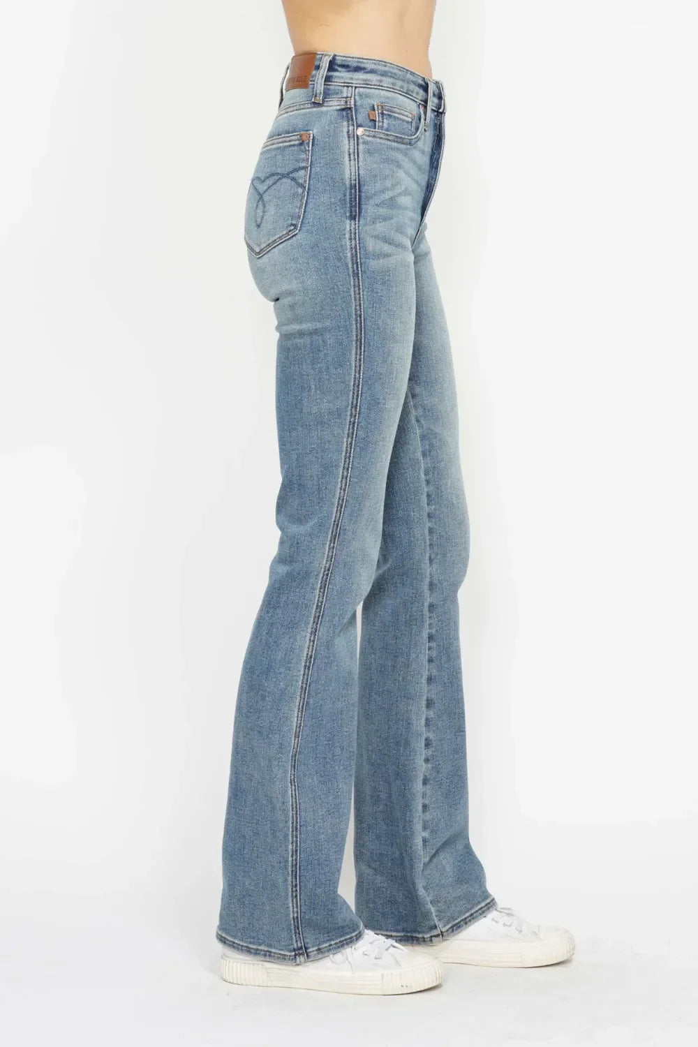 Plus Size Bootcut Denim Jeans With Tummy Control - Southern Shores Clothing