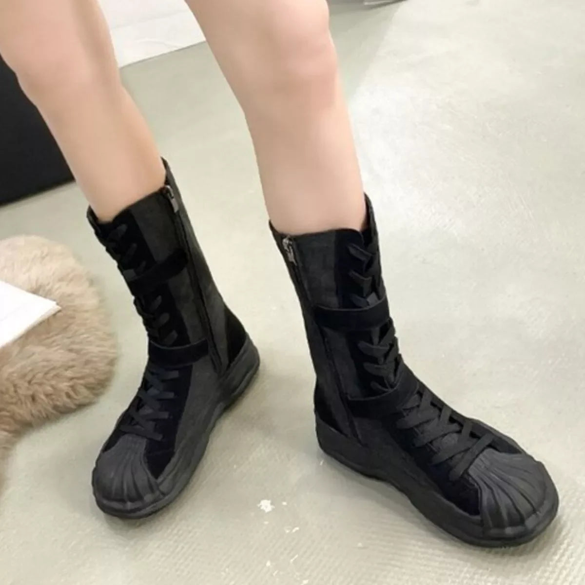 Imported Suede Buckled Lace Up Boots Classic Style - Southern Shores Clothing