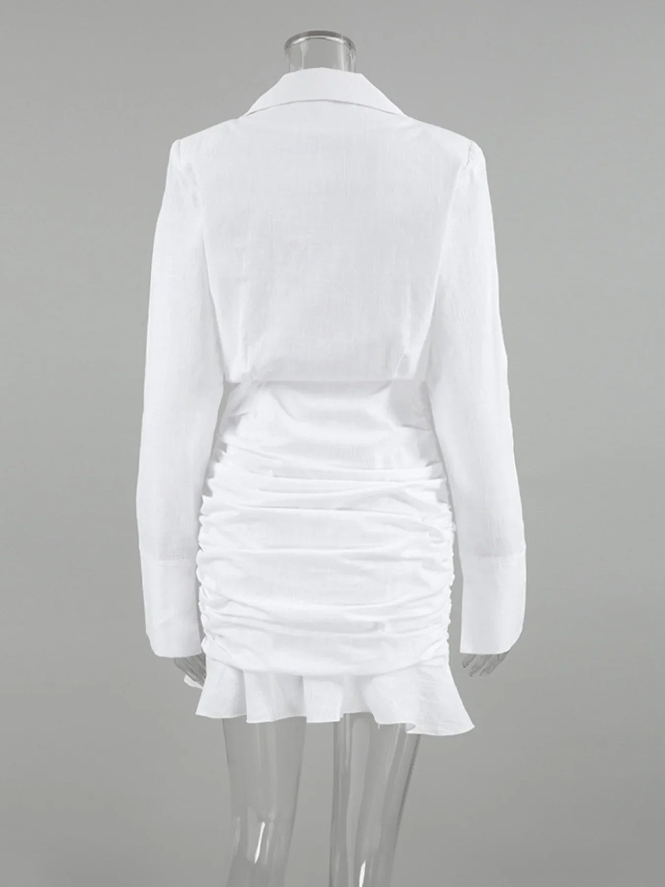 Blazer Style Ruched Mini Dress With Structured Fit - Southern Shores Clothing