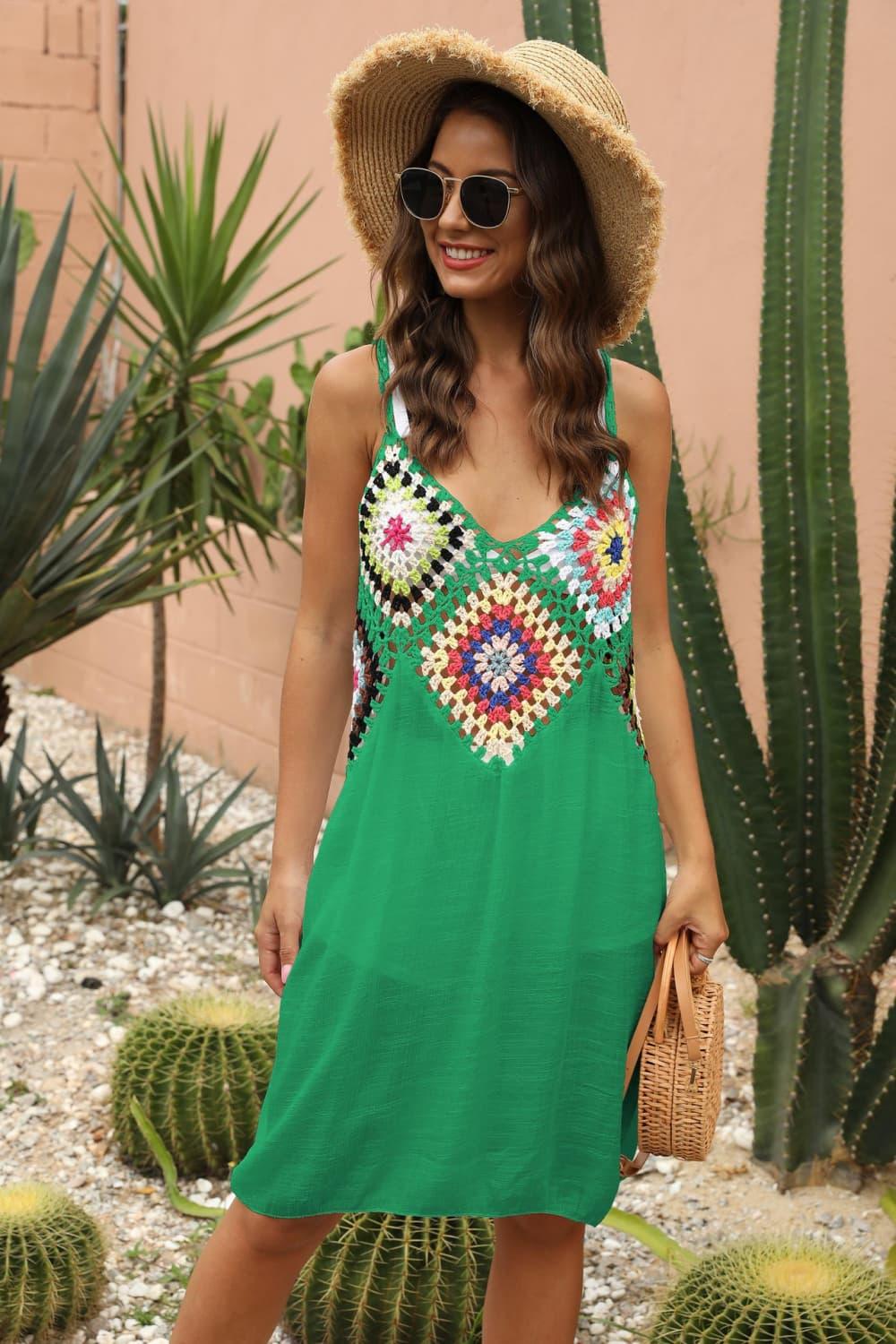 Openwork Sleeveless Embroidery Dress - Southern Shores Clothing