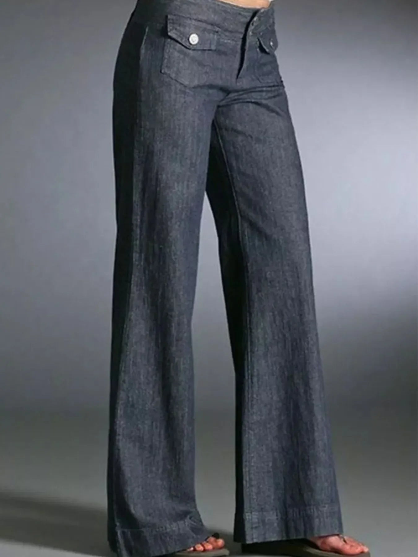 Plus Size High-Waisted Wide-Leg Jeans With Comfort Fit - Southern Shores Clothing