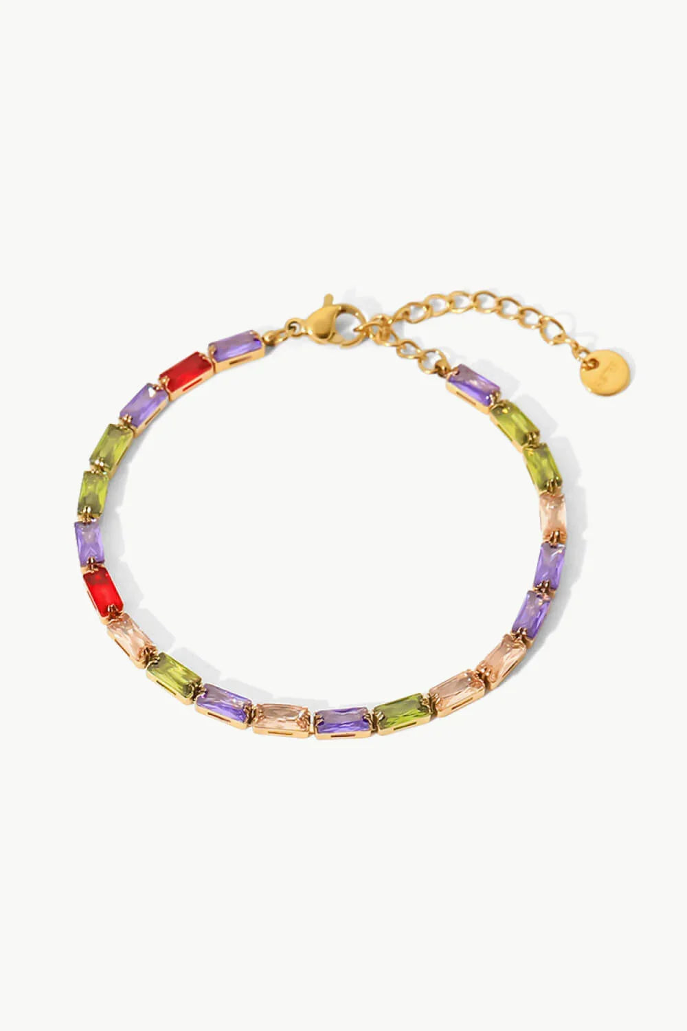 18K Gold Plated Multicolored Cubic Zirconia Bracelet - Southern Shores Clothing