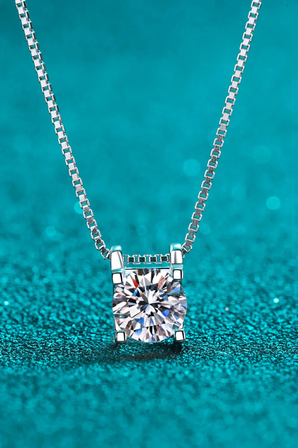 1 Carat Moissanite Sterling Silver Chain Necklace - Southern Shores Clothing