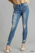 Distressed Skinny Jeans With Edge Detail Denim - Southern Shores Clothing