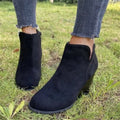 Suede Wedge Boots With Side Zipper Closure