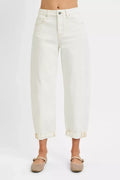 High Rise Barrel Cropped Jeans Plus Size - Southern Shores Clothing