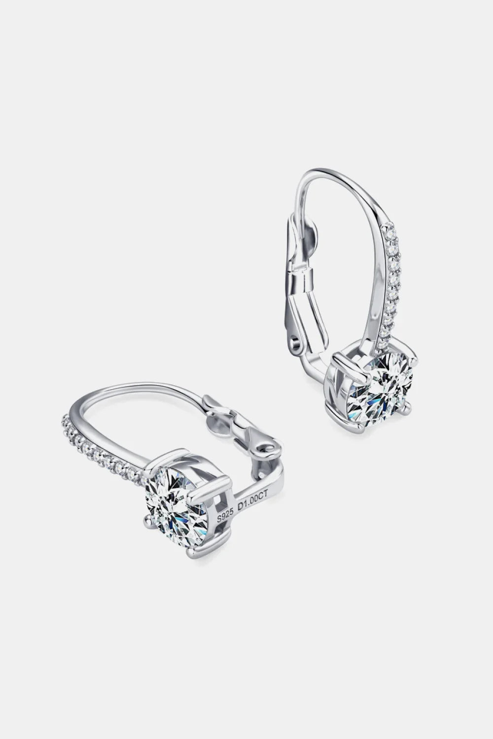 Minimalist Moissanite Sterling Silver Earrings - Southern Shores Clothing