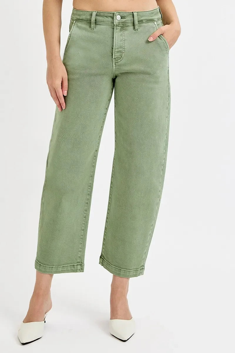 High Rise Tummy Control Crop Jeans Plus Size Denim - Southern Shores Clothing