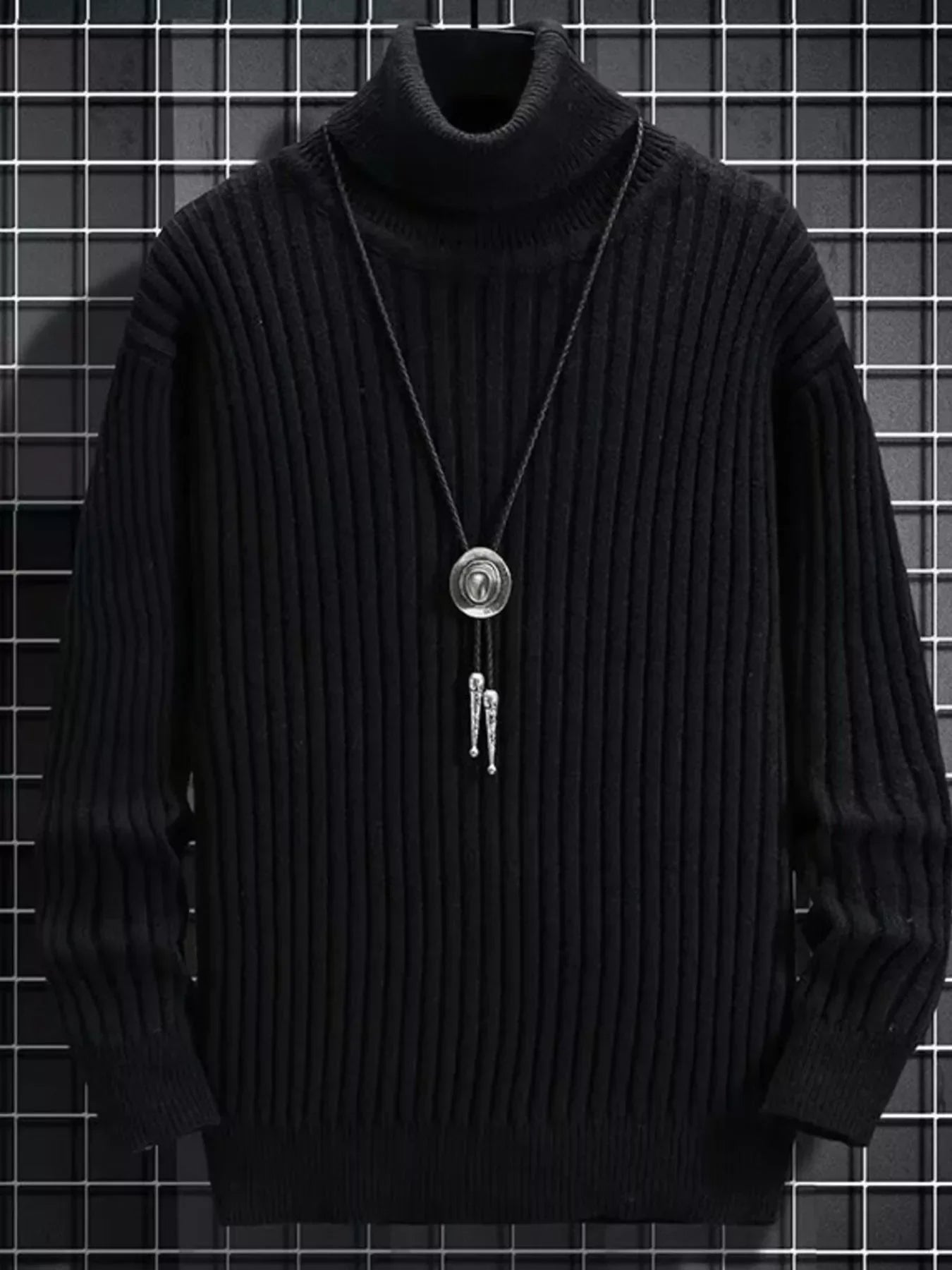 Plus Size Oversized Ribbed Turtleneck Sweater