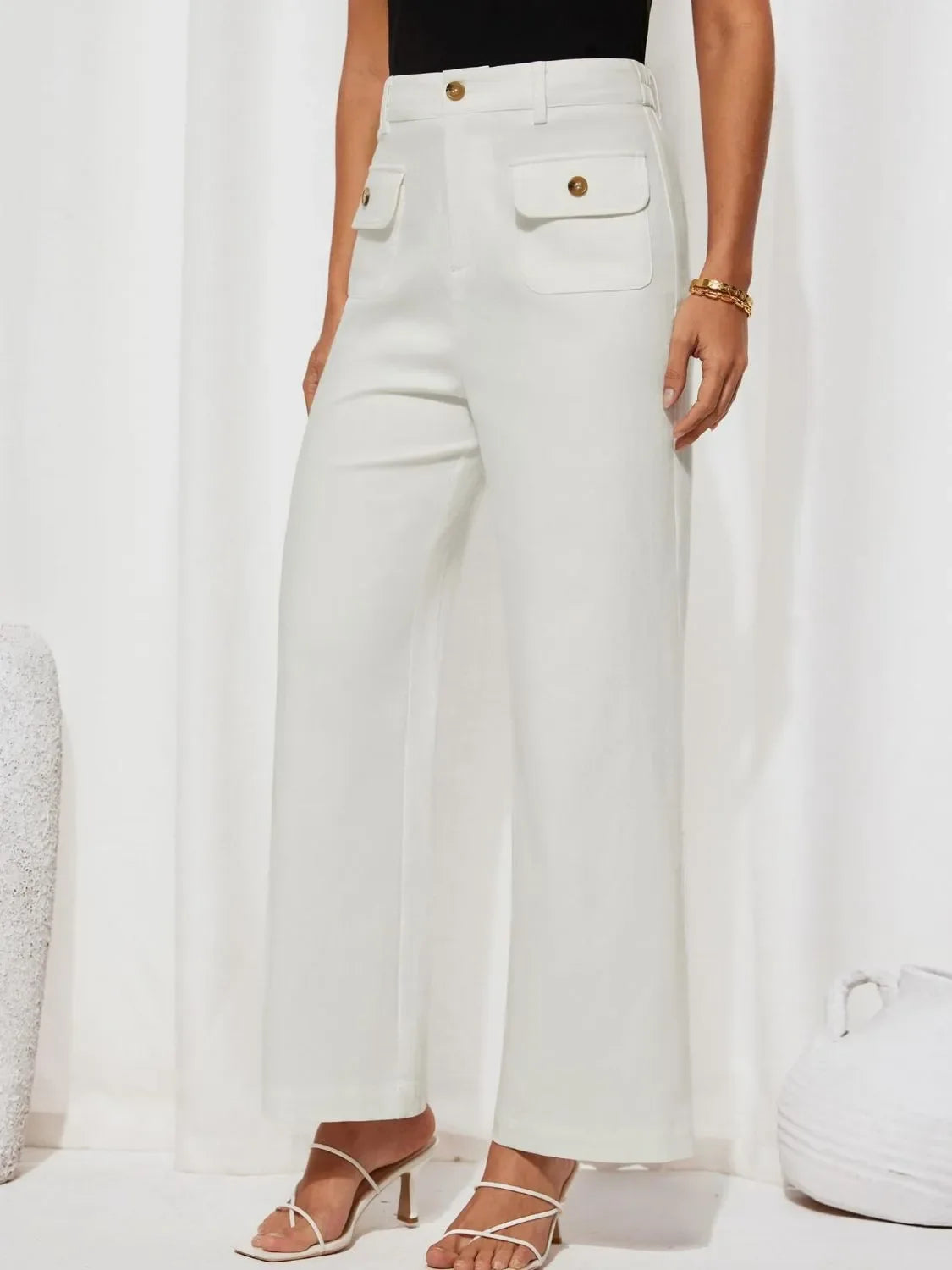 High Waist Wide Leg Relaxed Pants With Comfortable Fit - Southern Shores Clothing