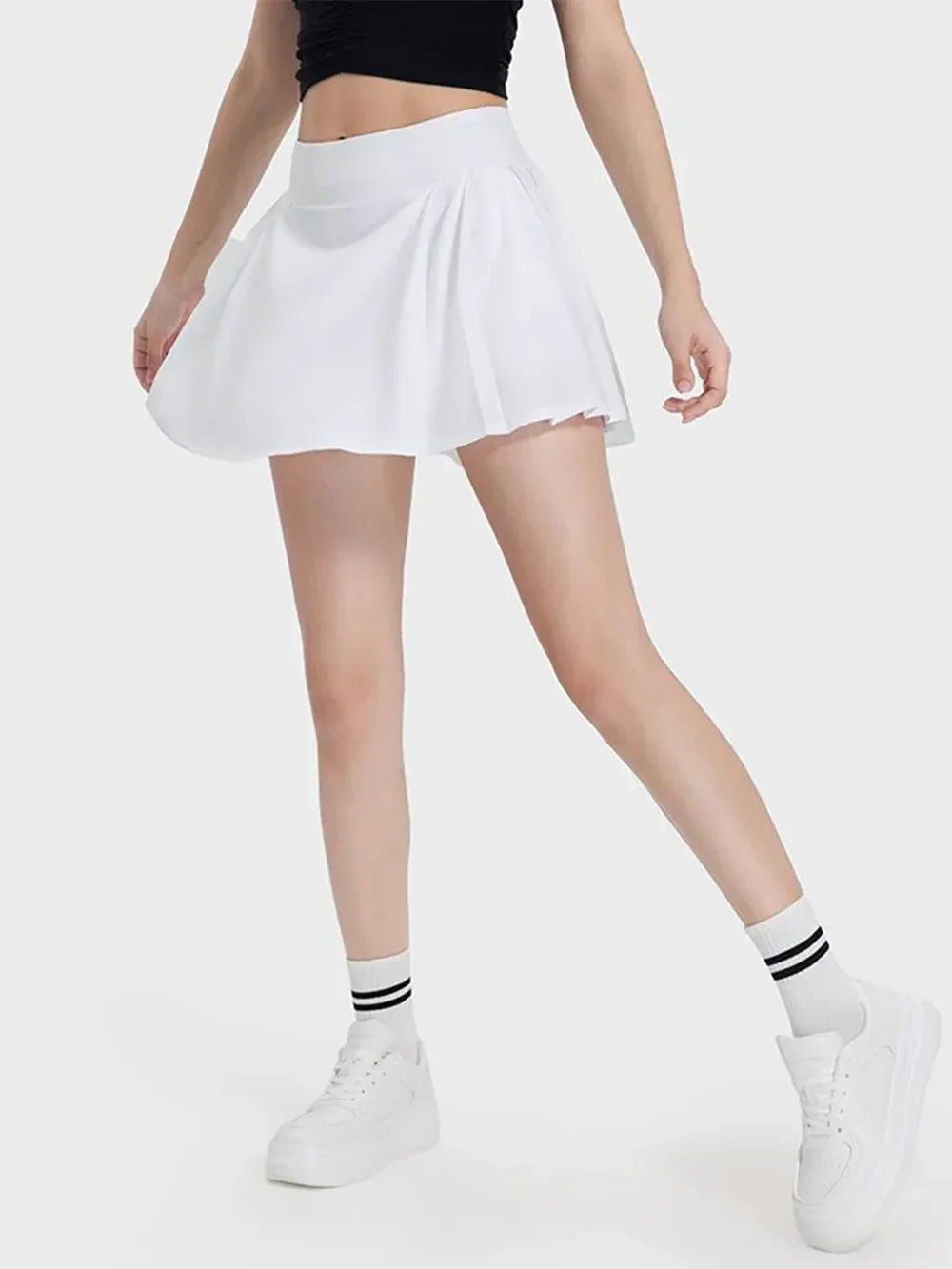 Pleated Detail Mid-Rise Active Skirt With Stretch - Southern Shores Clothing
