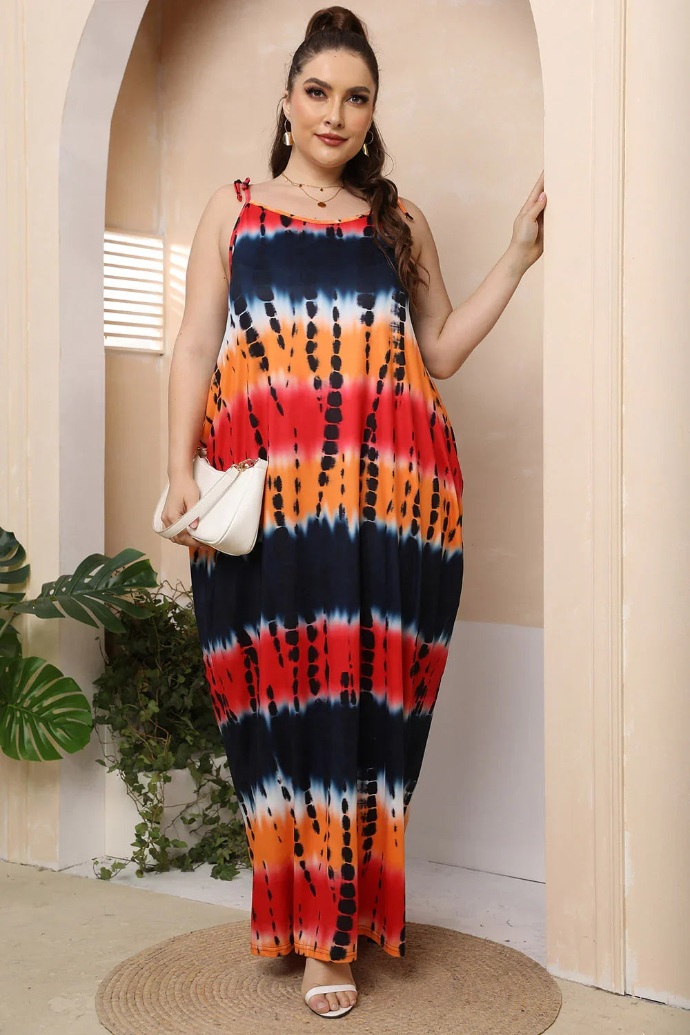 Plus Size Tie-Shoulder Maxi Dress For Coastal Outings | Southern Shores Clothing - Southern Shores Clothing