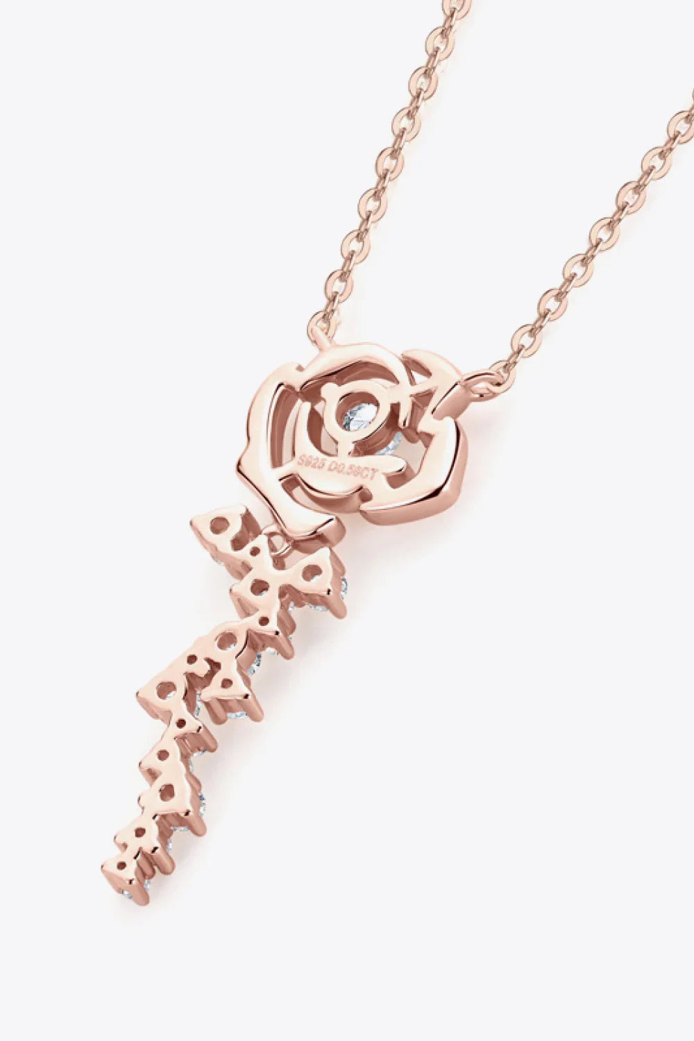 Two-Tone Sterling Silver Flower Pendant Necklace Moissanite - Southern Shores Clothing