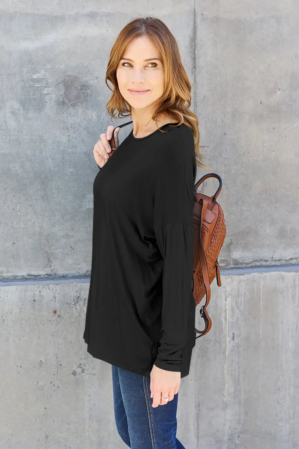 Round Neck T Shirt With Dropped Shoulder - Southern Shores Clothing
