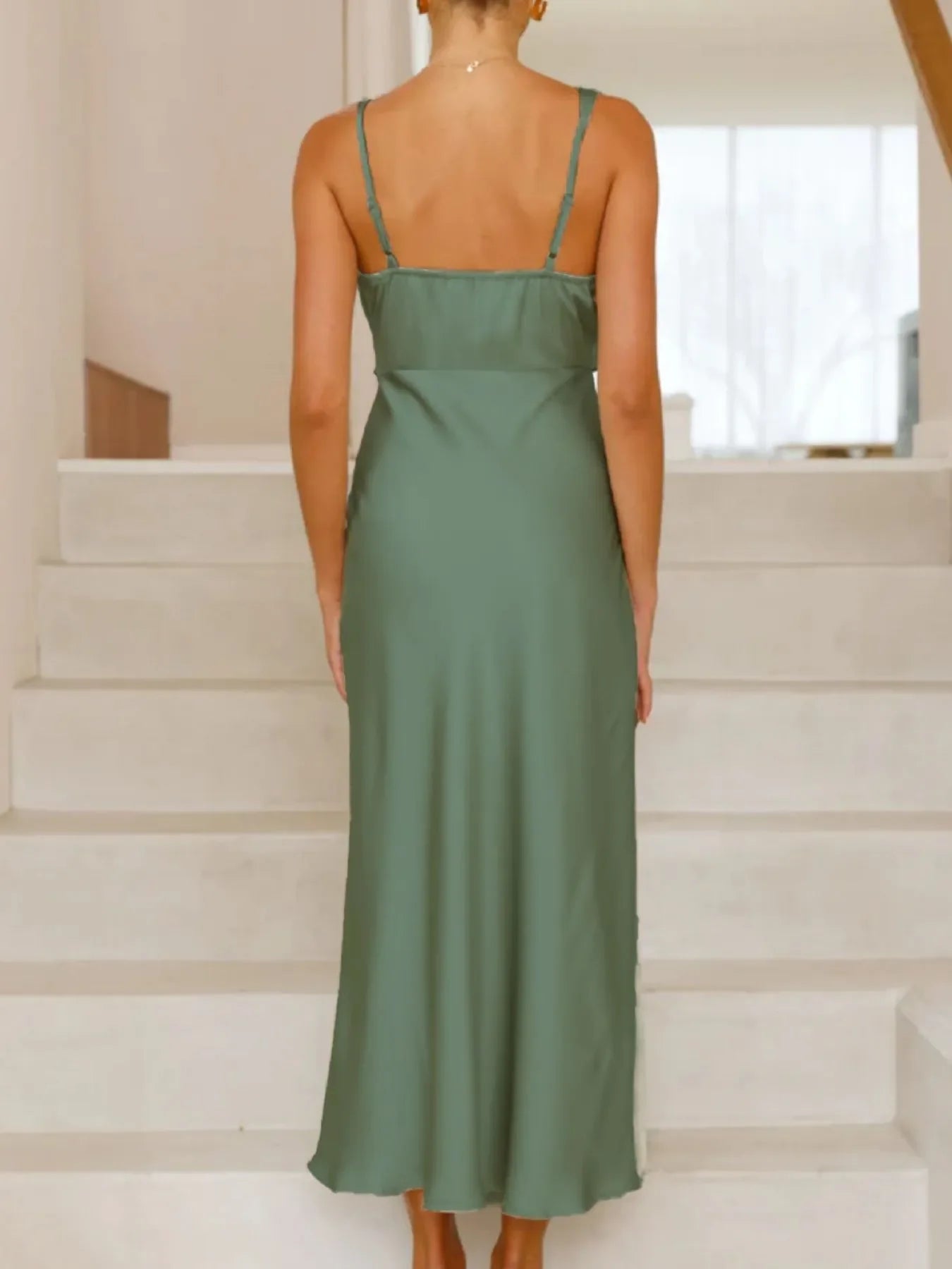 Satin Asymmetrical Magnolia Midi Dress Shimmering Evening - Southern Shores Clothing