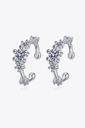 Moissanite Cuff Earrings Rhodium-Plated Sterling Silver - Southern Shores Clothing