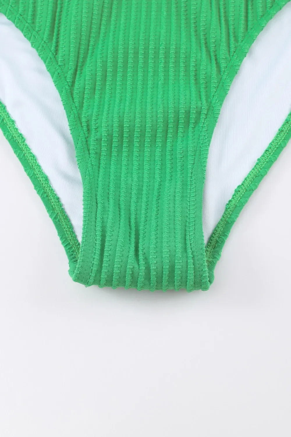Textured Contrast Banding High Waist Bikini Set Two Piece - Southern Shores Clothing