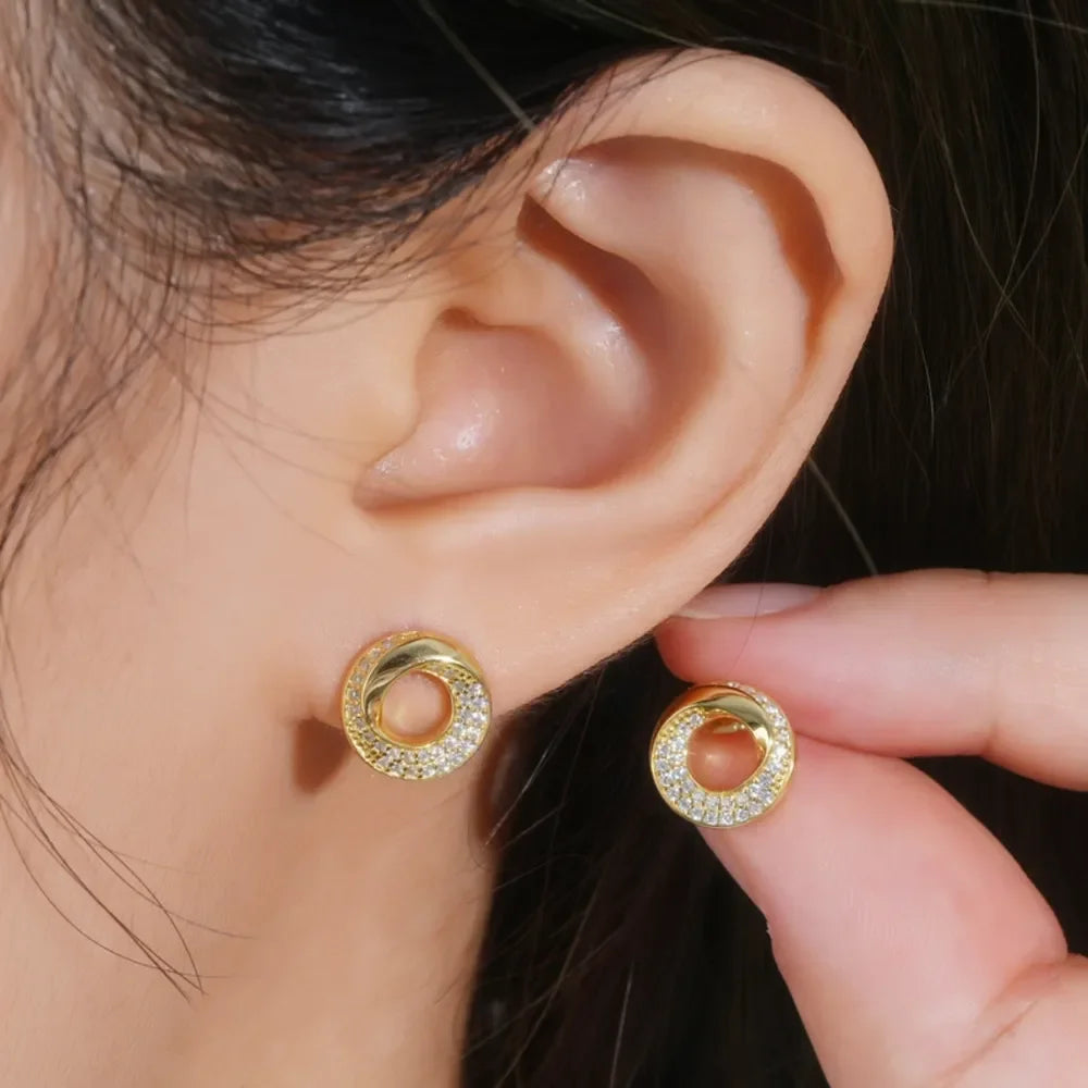 Sterling Silver Inlaid Moissanite Earrings - Southern Shores Clothing