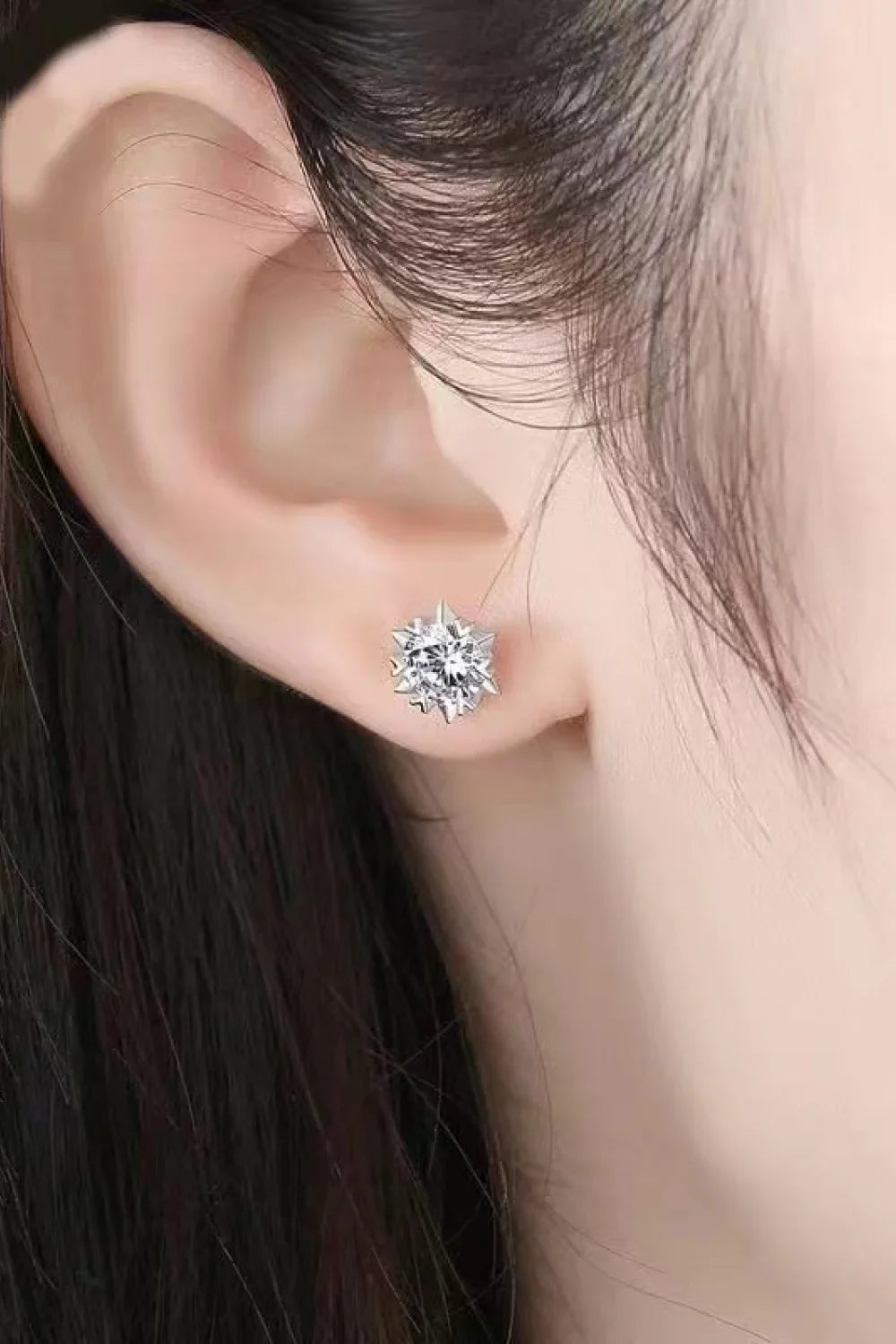 4 Carat Moissanite Stud Earrings Sterling Silver - Southern Shores Clothing