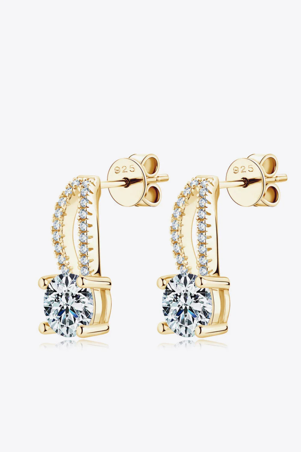 1 Carat Moissanite Sterling Silver Earrings - Southern Shores Clothing