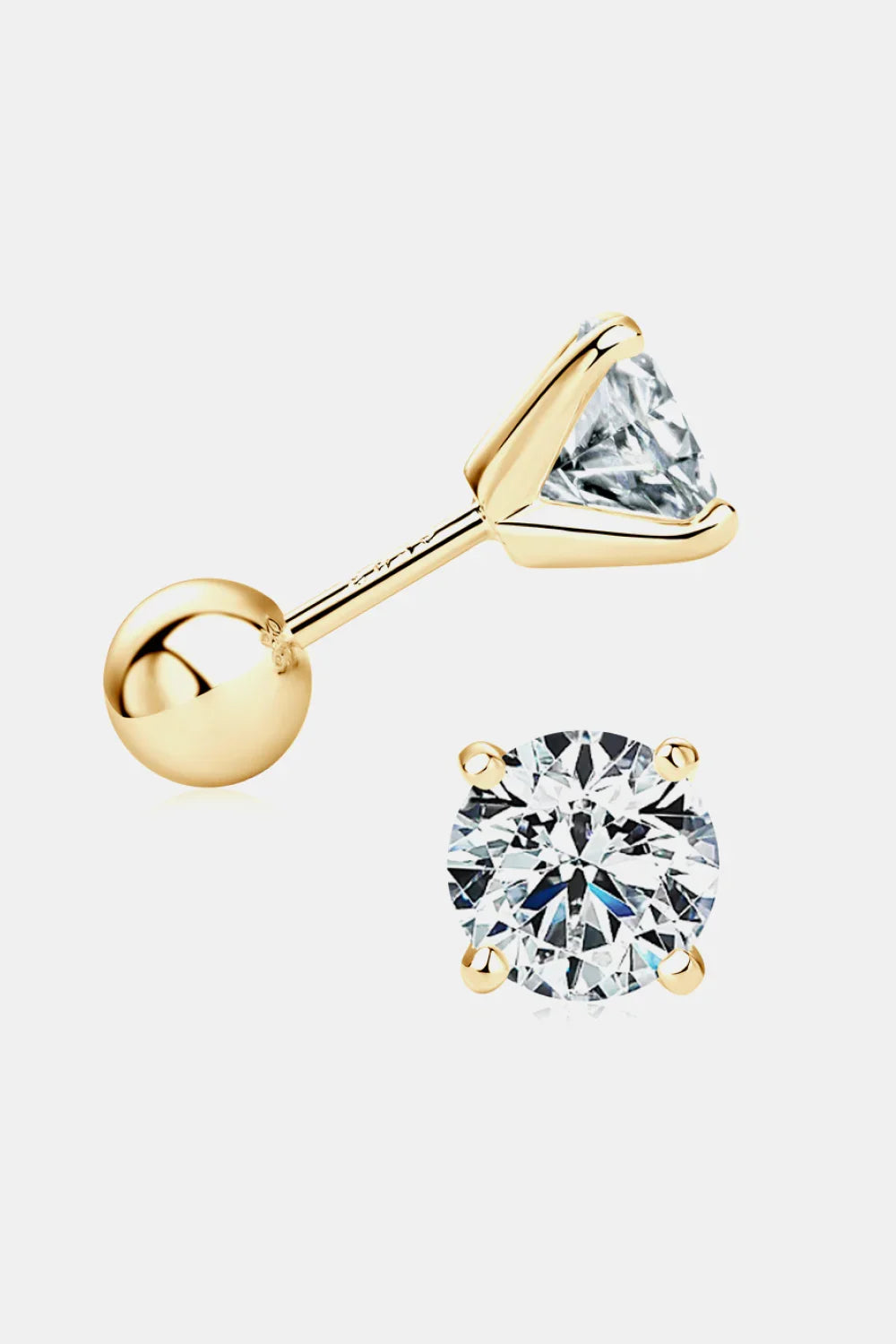 Moissanite Sterling Silver Stud Earrings 2 Carat - Southern Shores Clothing