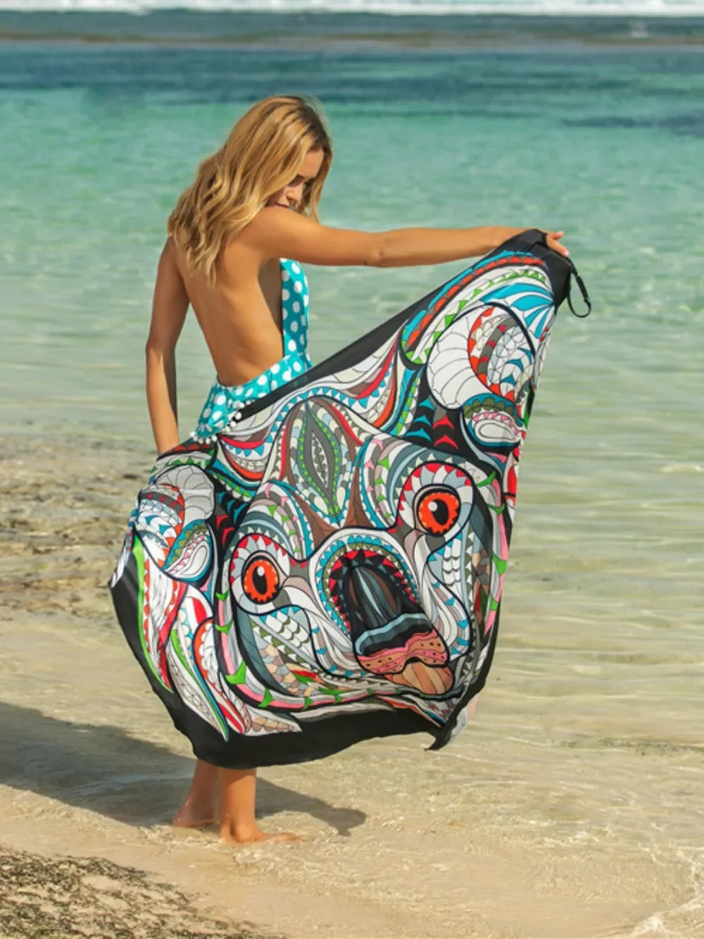 Printed Crisscross Spaghetti Strap Cover Up - Southern Shores Clothing