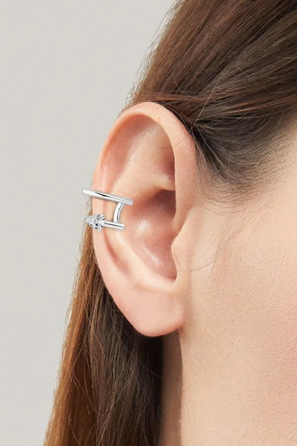 Minimalist Moissanite Sterling Silver Cuff Earrings - Southern Shores Clothing