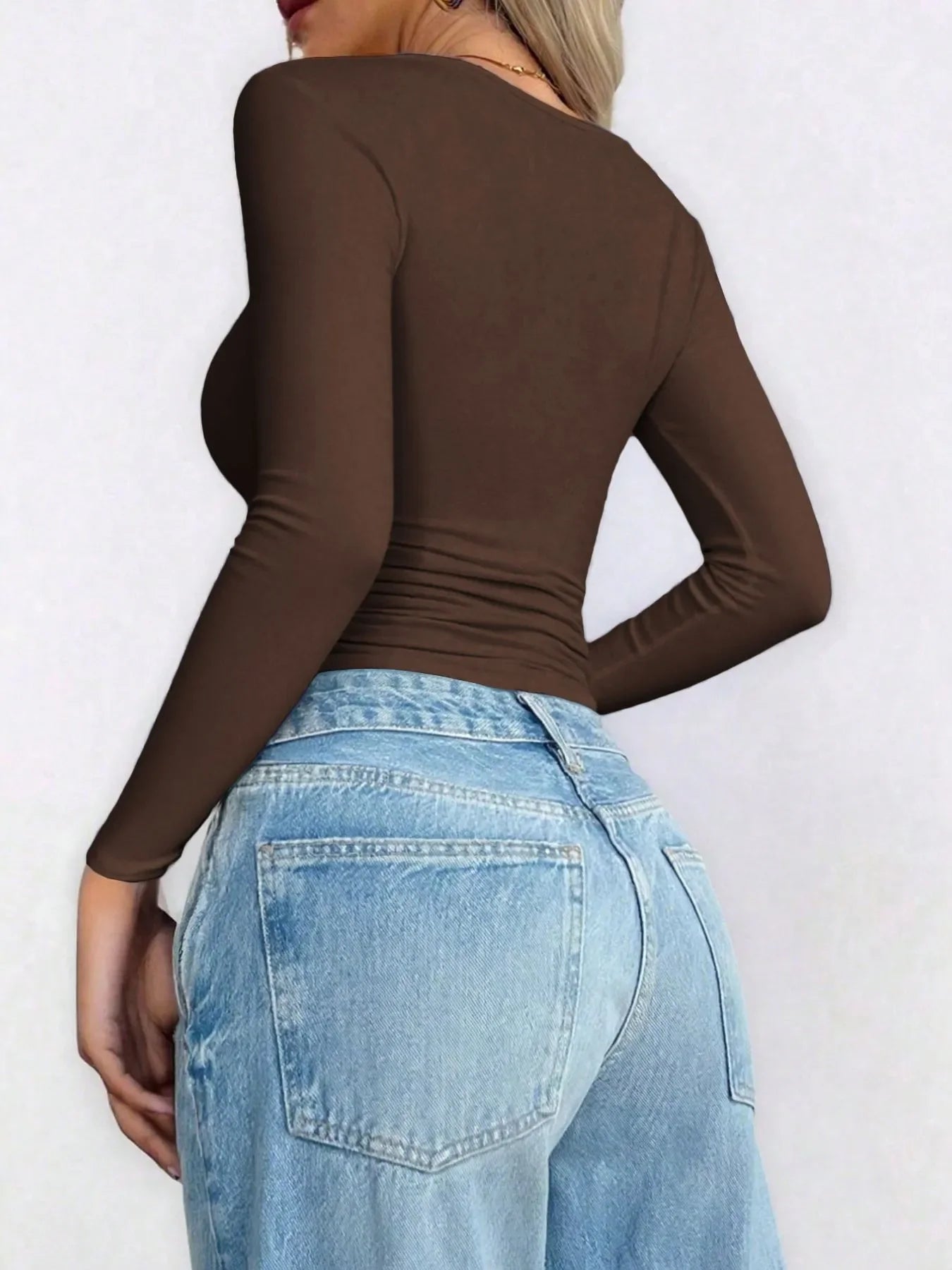 Scoop Neck Long Sleeve Fitted T-Shirt - Southern Shores Clothing