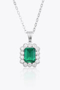 1.5 Carat Lab-Grown Emerald Sterling Silver Necklace