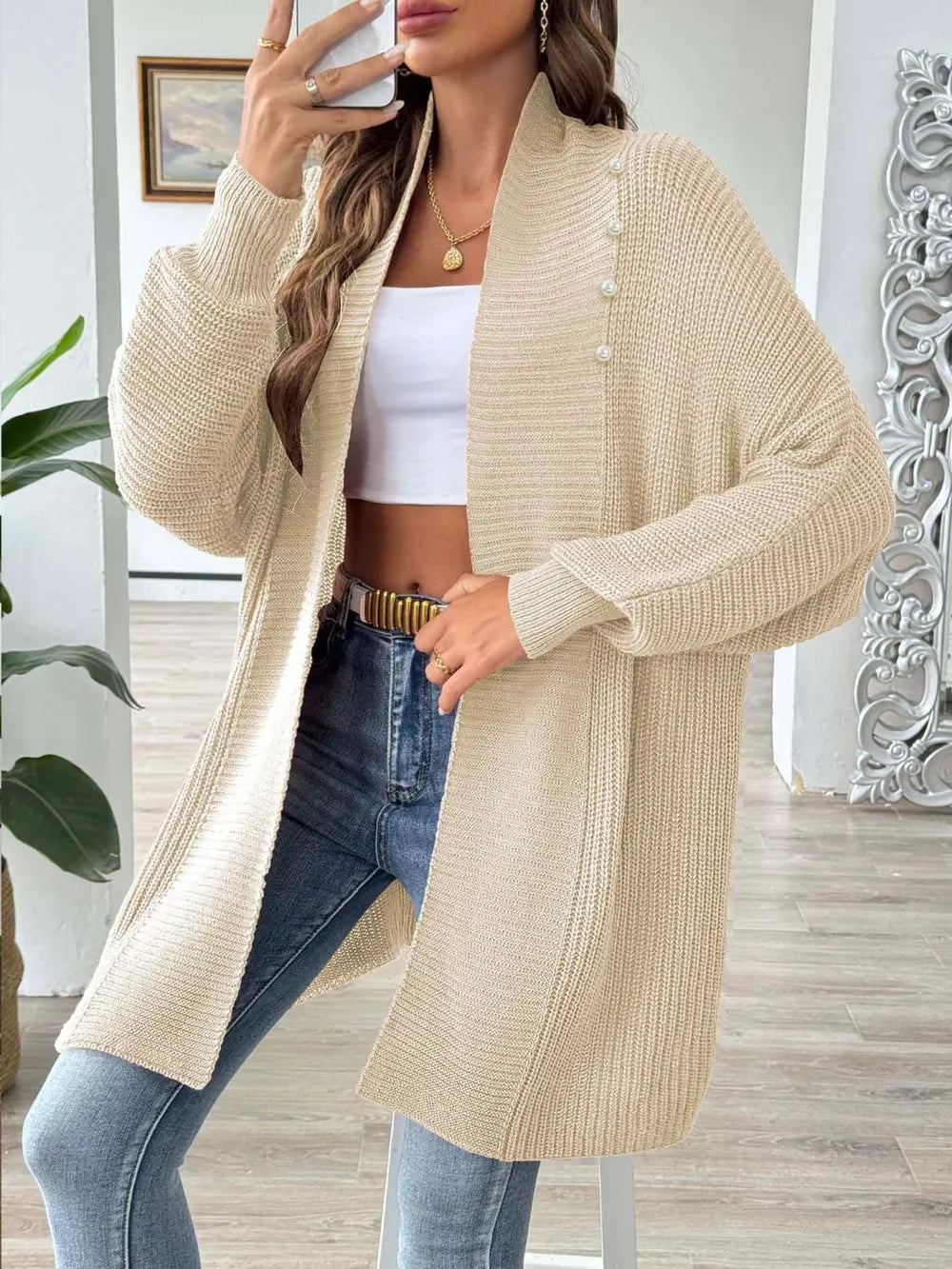 Open Front Long Sleeve Cardigan - Southern Shores Clothing