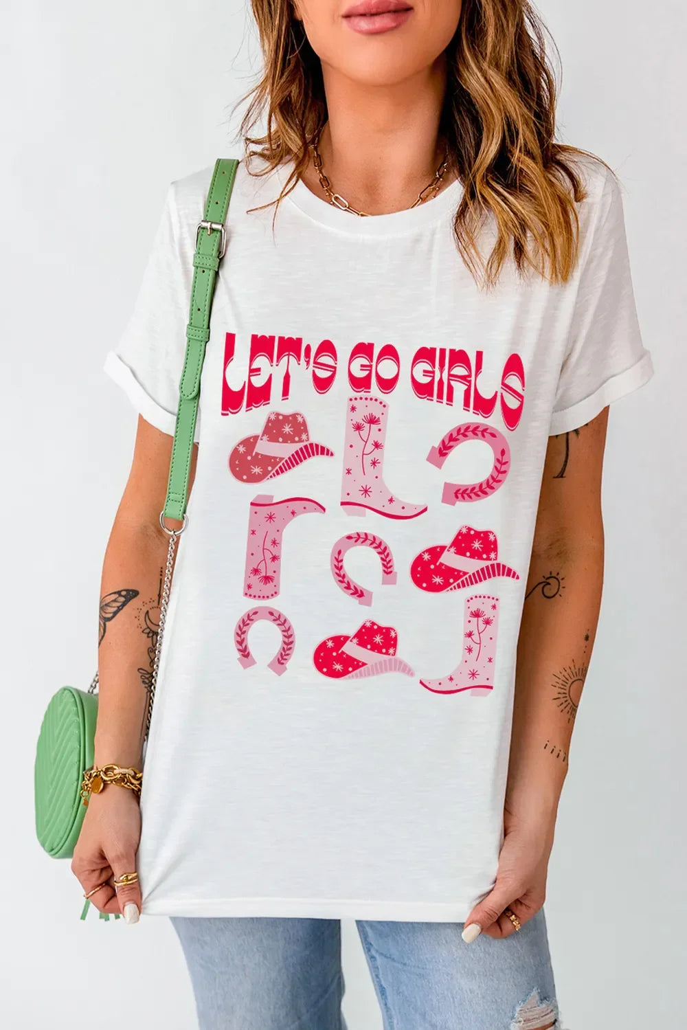 Graphic Round Neck Short Sleeve T Shirt With Stretch - Southern Shores Clothing