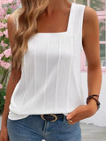 Square Neck Tank Top With Structured Panel Details And Stretch - Southern Shores Clothing