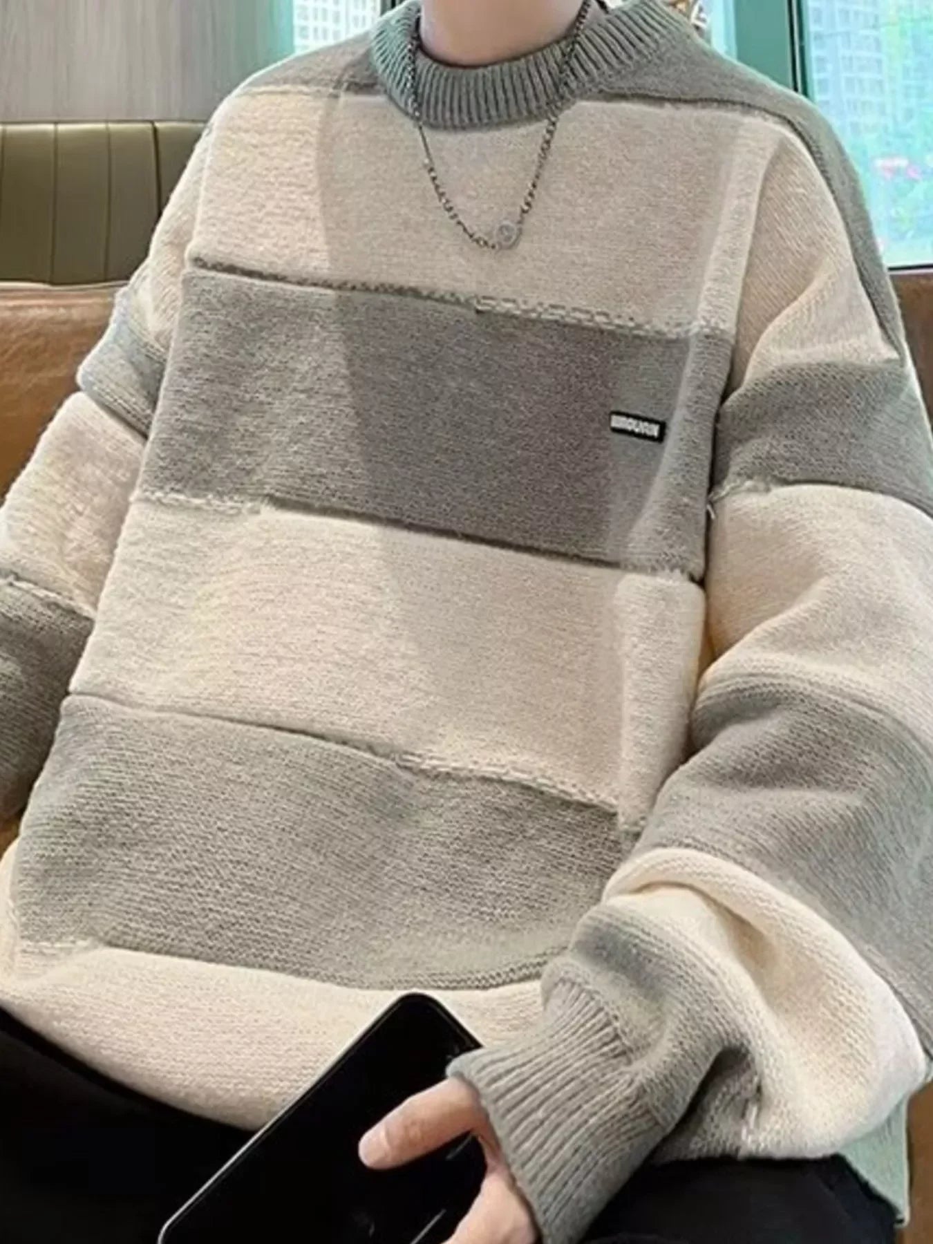 Oversized Stretch Long Sleeve Sweater With Relaxed Fit - Southern Shores Clothing