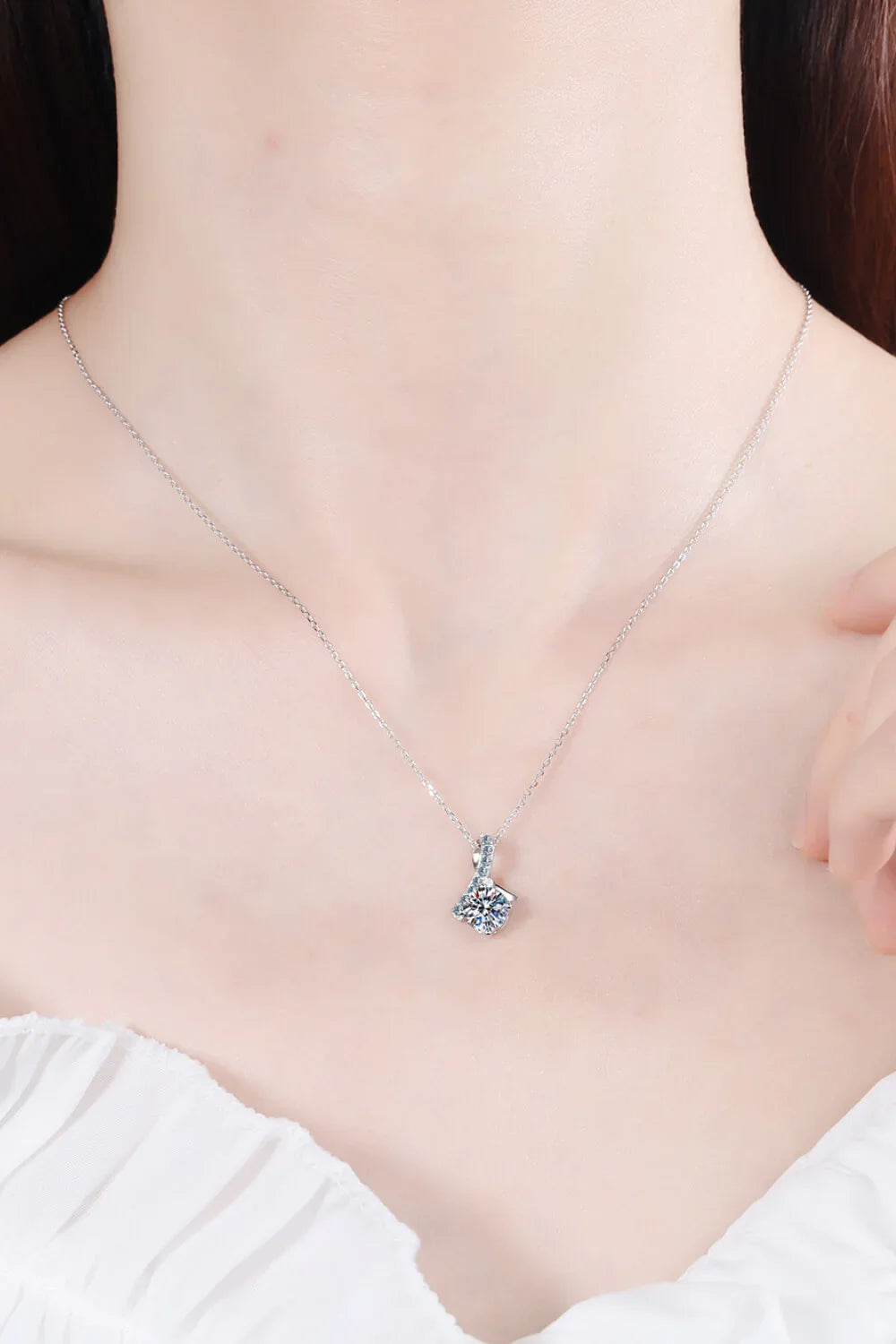 1 Carat Moissanite Sterling Pendant Necklace Coastal Glow - Southern Shores Clothing