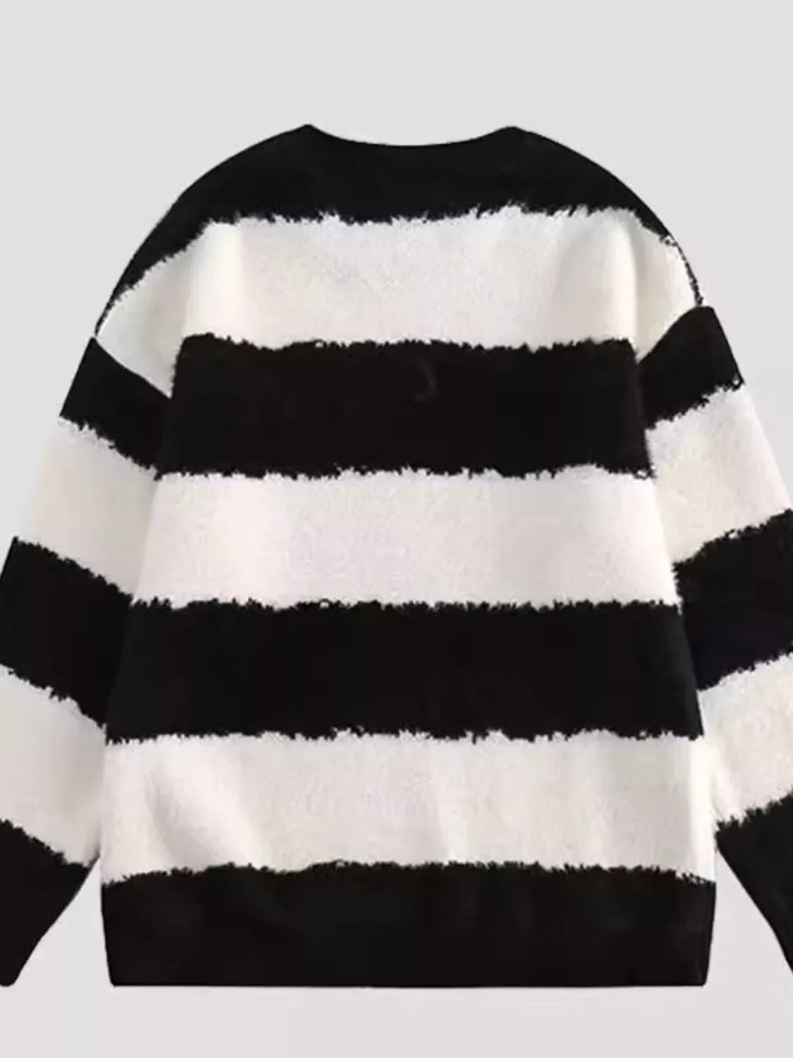 Striped Stretch Knitted Long Sleeve Sweater