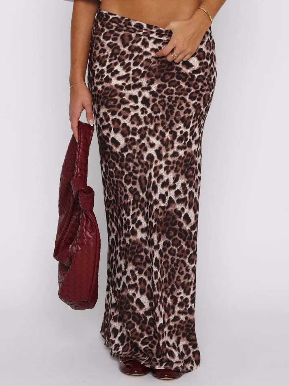 Coastal Comfort Leopard Print Flowy Maxi Skirt