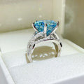 10 Carat Moissanite Blue Toned Sterling Silver Ring - Southern Shores Clothing