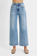 Plus Size High Rise Crop Wide Leg Denim Jeans - Southern Shores Clothing