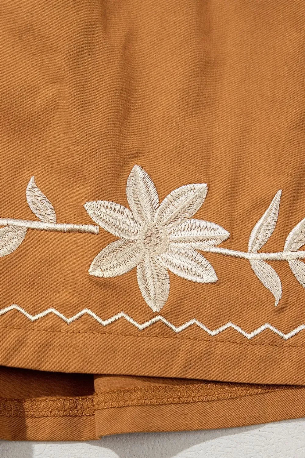Embroidered Boho Tasseled Drawstring Elastic Waist Casual Shorts - Southern Shores Clothing
