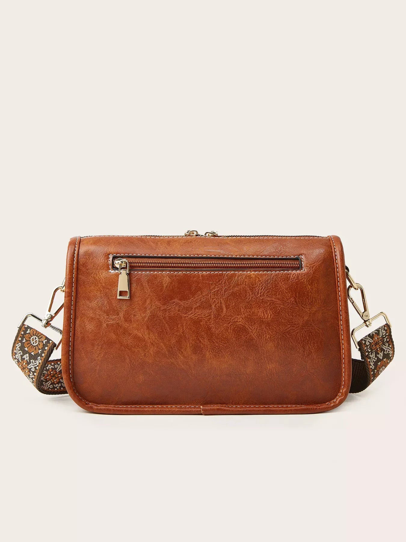 Vintage Style Patterned Strap Crossbody Bag - Southern Shores Clothing