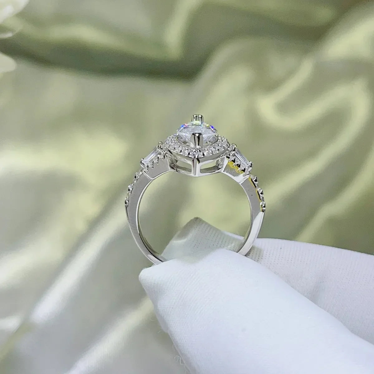Classic 2 Carat Moissanite Sterling Silver Solitaire Ring