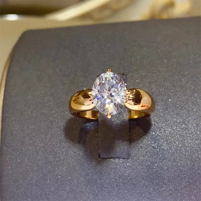 2 Carat Moissanite Sterling Silver Ring 18K Gold Accent - Southern Shores Clothing