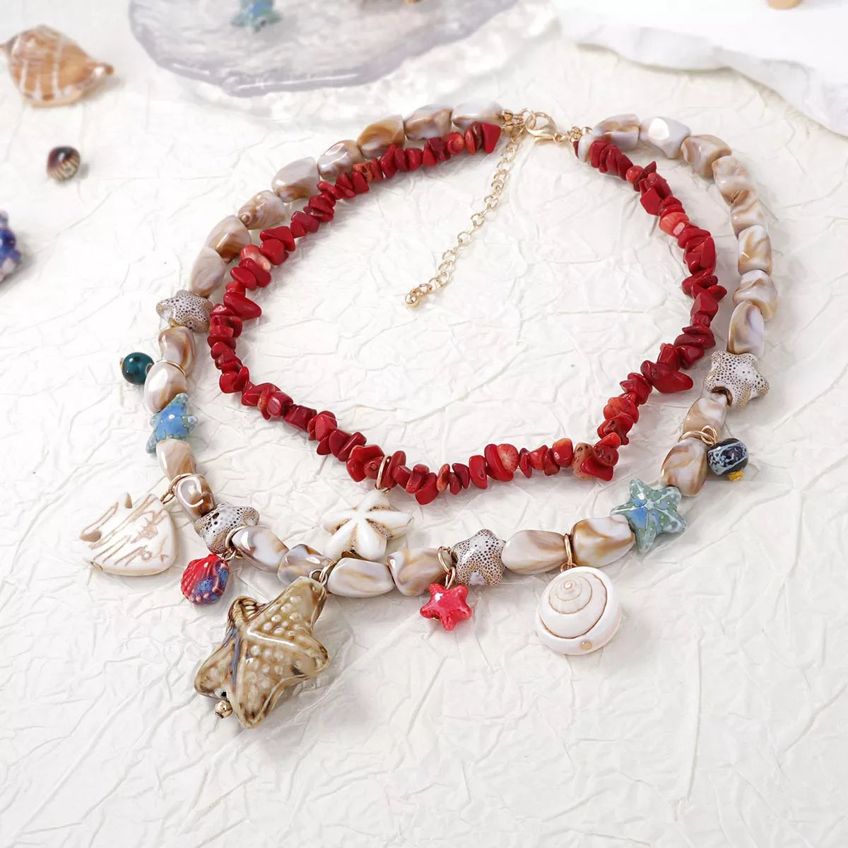 18K Gold-Plated Boho Shell Necklace With Adjustable Chain - Southern Shores Clothing